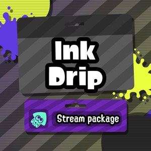 Splatoon 3 Themed Twitch Komplettes Animiertes Overlay Stream Paket - Ink Drip