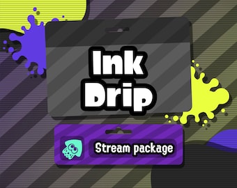 Splatoon 3 Themed Twitch Complete Overlay Stream Overlay Stream Package - Ink Drip