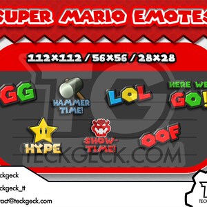 Mario Twitch Emotes x14 Lets-A Go, Mama Mia, Lol, Too Bad, Hype, LUL, Hello, Lucky, Here We Go, Oof, EZ, Hammer Time, Showtime, Gg image 6