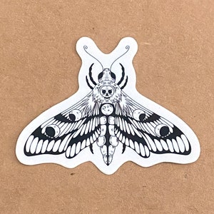 Pegatina Calavera Esfinge - Estética Gótica con Símbolos Esotéricos - Decoración Única