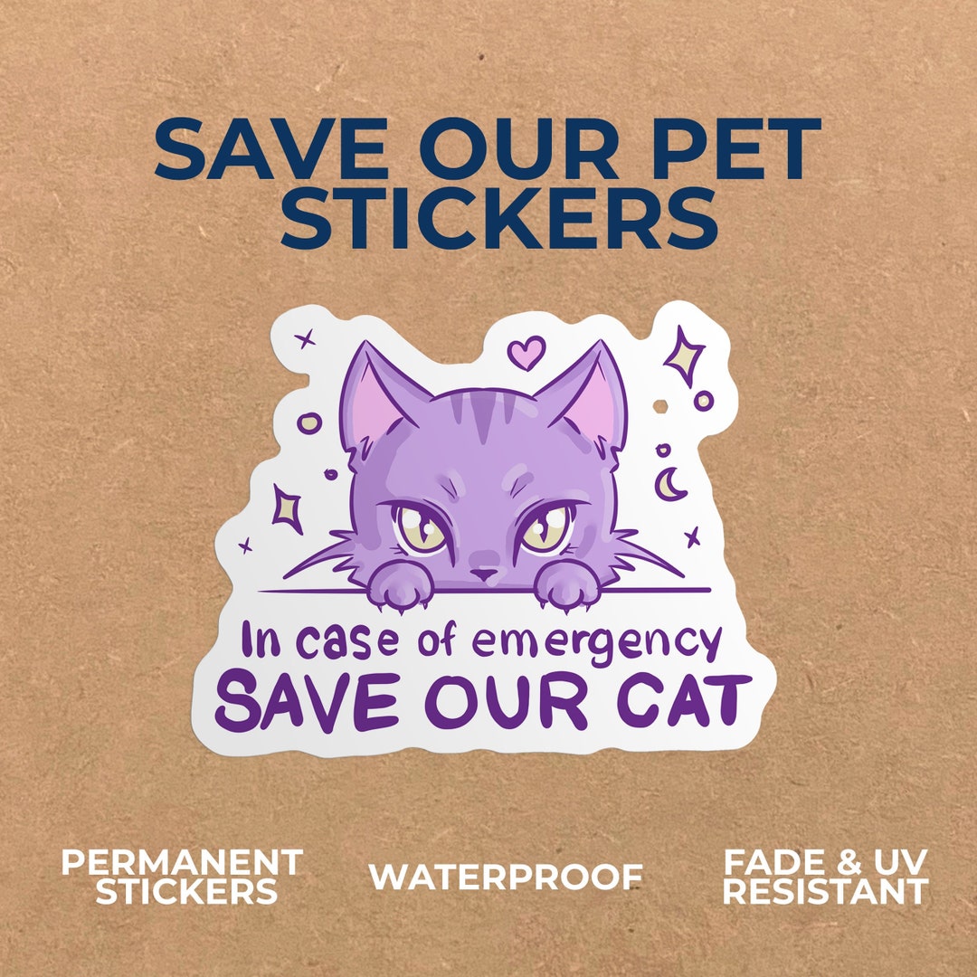 Emergency Cat Rescue Sticker Sticker for Pets Etsy