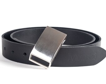 Handmade Belt with Solid Sterling Silver Buckle