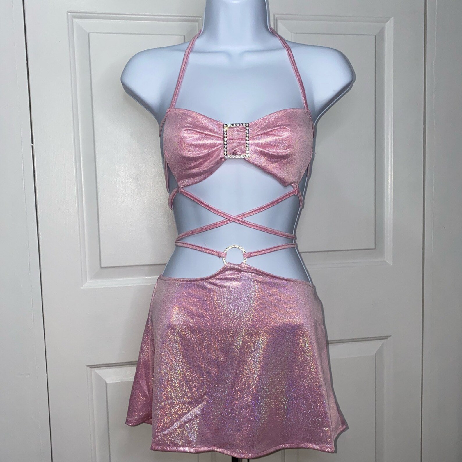 Fairycore Pink Glitter Two Piece Set Etsy
