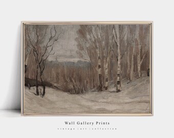 Winter Forest Path | Vintage Oil Painting | PRINTABLE Digital Art #077W