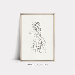 Dancing Woman Sketch | Vintage Line Drawing | PRINTABLE Digital Art #138S