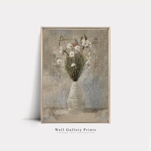Beautiful Simple Still Nature Painting | Neutral Colors Flowers Painting | DIY PRINTABLE Download 310SN