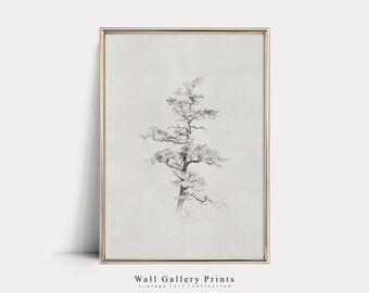 Neutral Minimalist Tree | Rustic Vintage Sketch | PRINTABLE Digital Art #258S