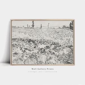 Minimalist Countryside | Vintage Field Sketch | Printable Digital Art #021S