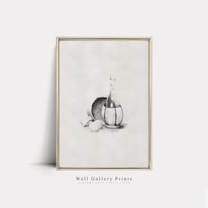 Flaschenstudie Skizze | Vintage rustikale Radierung | DRUCKBARE Digitale Kunst #033S