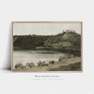 European Castle Landscape | Vintage Oil Painting | PRINTABLE Horizontal Wall Art #039L