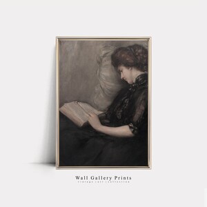 Antique Portrait Woman Reading | Bedroom Wall Decor | Digital PRINTABLE Art #020P