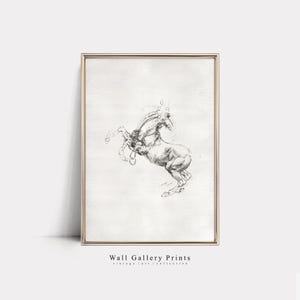 Vintage Horse Sketch | Abstract Etching | PRINTABLE Digital Art #022S