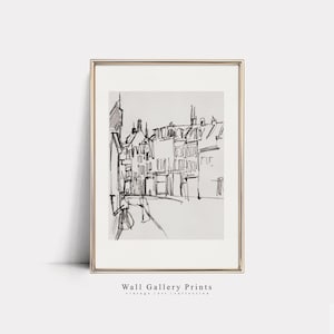 Vintage Architecture Sketch Art | Antique Cityscape Line Drawing | PRINTABLE Digital Art #119S
