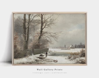 Winter Forest Scene | Vintage Painting | Downloadable PRINTABLE Art 401W