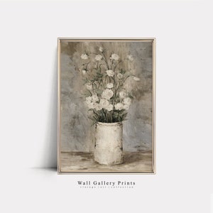 Neutral Still Nature | Vintage White Flower Print | PRINTABLE Digital Art #031SN