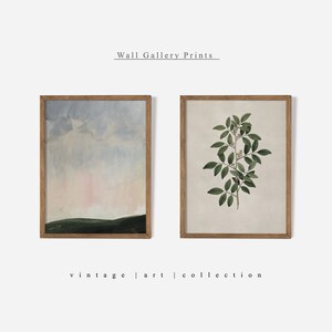 Moody Gallery Wall Set | Vintage Muted Green Neutral Tone Prints ...