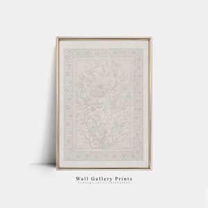 Esboço vintage neutro | Tapeçaria para decoração de parede | Arte Digital IMPRIMÍVEL #008T
