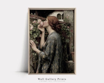 Woman with a Rose | Vintage Oil Painting | PRINTABLE Digital Art #249P