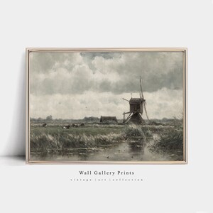Moody Dutch Countryside | Vintage Oil Painting | Digital PRINTABLE #068L