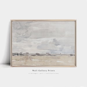 Sommer stimmungsvoll Bauernhof Felder neutrale Farben Malerei | Cabin Home Decor | DRUCKBARE Digital Art# 297L
