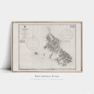 Antiguo mapa de navegación / Decoración del hogar de la cabina / PRITNABLE Digital Art# 082S