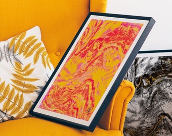 Multi-Color Marble Texture Illustration Print