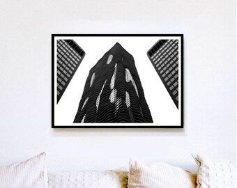 Chicago, Downtown, Architecture Photography, Black and White Archival Photo Print, Home Decor, Black and White Photography, Travel