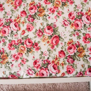 Handmade cot sheets / custom sized cot sheets/ pink roses Floral cot bed sheet/ newborn girls toddler bedding /floral pillowcase
