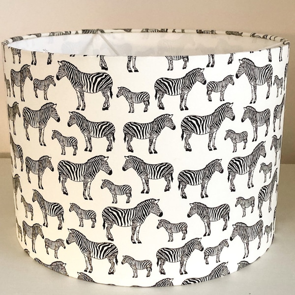 Lampenkap Zwart-wit Zebra Safari Print Patroon Stof Lampenkap Drum tafel of plafond