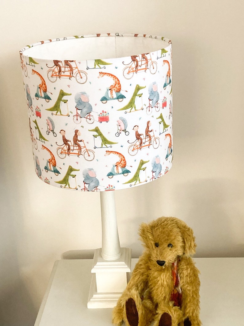 Lampshade Vintage Zoo Monkey Elephant Giraffe Crocodile Animals Circus