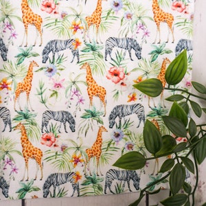 Sábanas de cuna hechas a mano / sábanas de cuna de tamaño personalizado / sábana de cuna safari / ropa de cama para niños recién nacidos / guardería safari / sábana de cuna de la selva