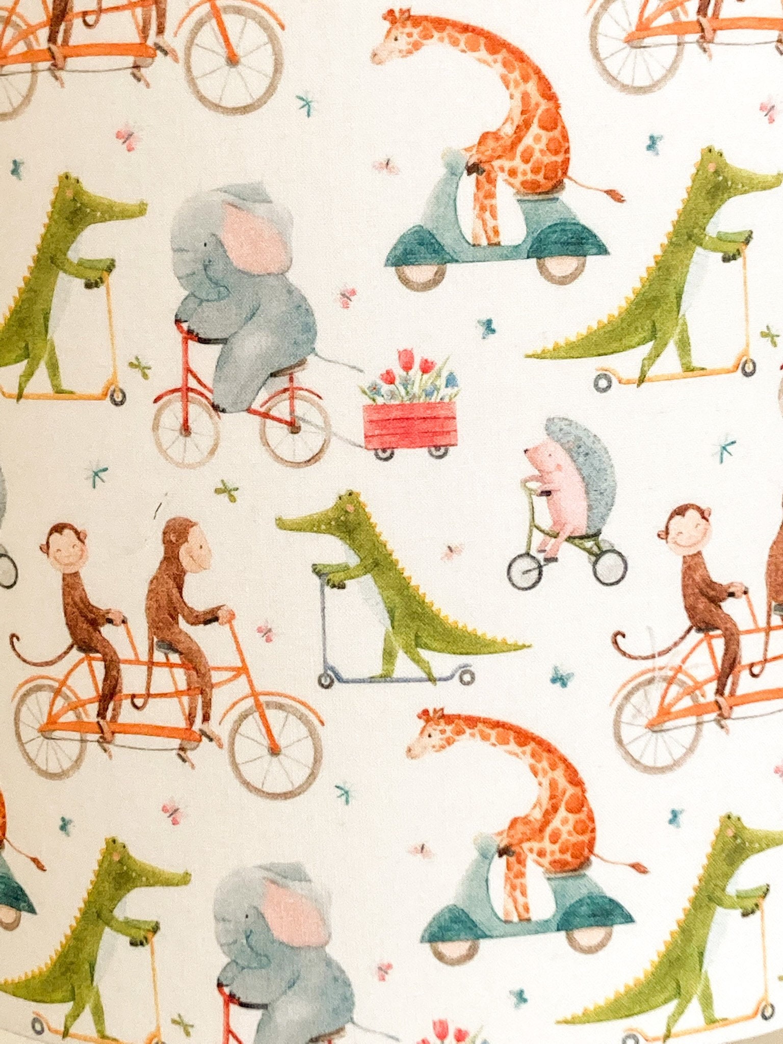 Lampshade Vintage Zoo Monkey Elephant Giraffe Crocodile Animals Circus