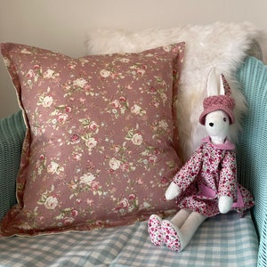 Kissenhülle Vintage Rosenblumen / Floral / 100% Baumwolle / Rose und Hubble / Kinderzimmer / passt 18&quot;x18&quot; Kissenauflage / Streukissen