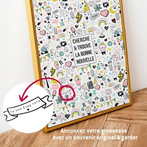 Póster de anuncio de nacimiento Busca y Encuentra, el regalo ideal para anunciar el embarazo a tus tías