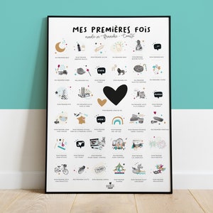 Póster Mis primeras veces "made in FRANCHE-COMTÉ", un póster personalizado para estampar para niñas y niños