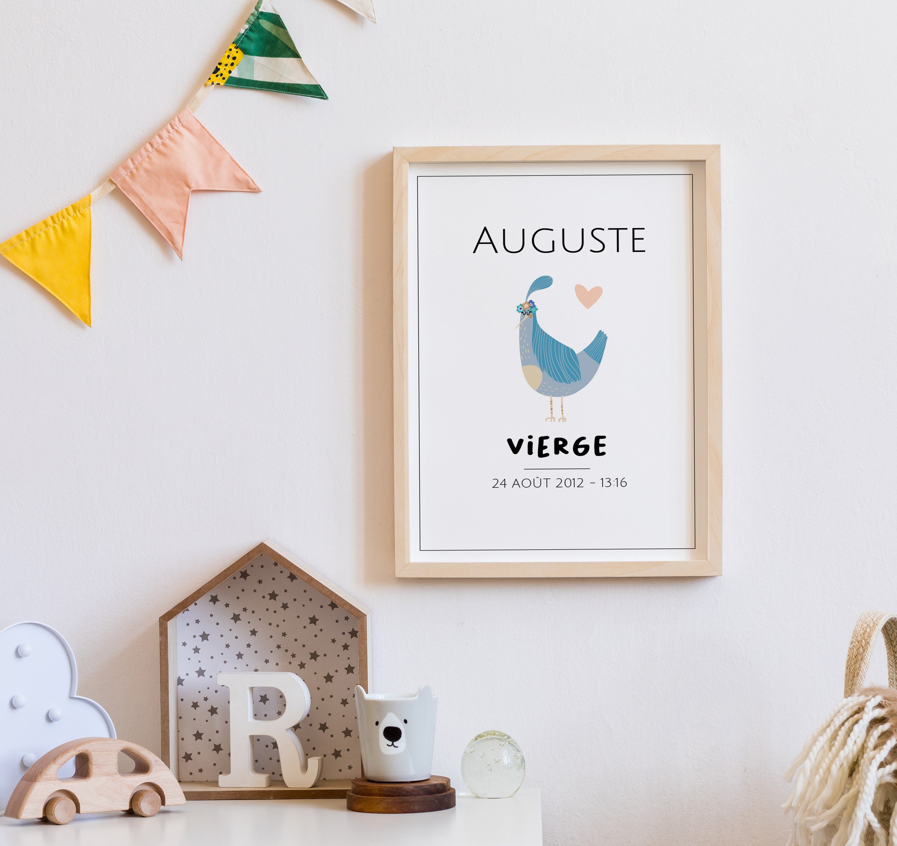 Affiche Astro Personnalisable avec Signe Astrologique et Prénom, Pour Décorer La Chambre Des Enfants