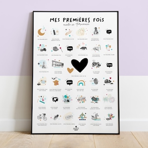 My First Times-Poster „PROVENCE-Version“, anpassbares Babyposter zum Stempeln, Geburtsgeschenk für Mädchen und Jungen