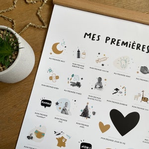 Cartaz “Os meus primeiros tempos”, um cartaz original para carimbar para meninas e meninos, o presente ideal para relembrar grandes momentos