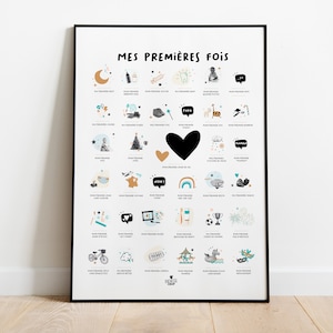 Affiche Mes premières fois un poster original à tamponner filles et garçons, le cadeau idéal pour se souvenir des grands moments image 2