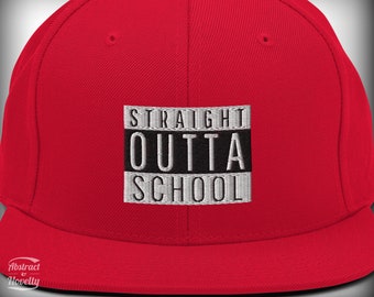 Custom STRAIGHT OUTTA "Your Text Here" Baseball Snapback Hat CUSTOMIZED Red Custom STRAIGHT OUTTA "Your Text Here" Baseball Snapback Hat CUSTOMIZED Red