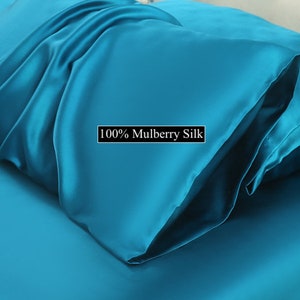 100% Mulberry Silk Pillowcase for Skin and Hair Care - Both Sides 19 Momme High Quality Silk - Envelope Closure