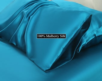 Funda de almohada 100% seda morera para el cuidado de la piel y el cabello - Seda de alta calidad de 19 momme en ambos lados - Cierre de sobre