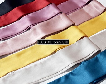 100% Mulberry Silk Belt/Scarf/Ribbon/Bow/Headband/Bag Accessories - 14 Momme Pure Silk - 1.5M Length
