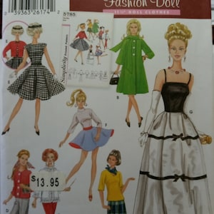 Vintage Simplicity Fashion Doll 11 1/2&quot;-Doll Clothes Pattern # 5785