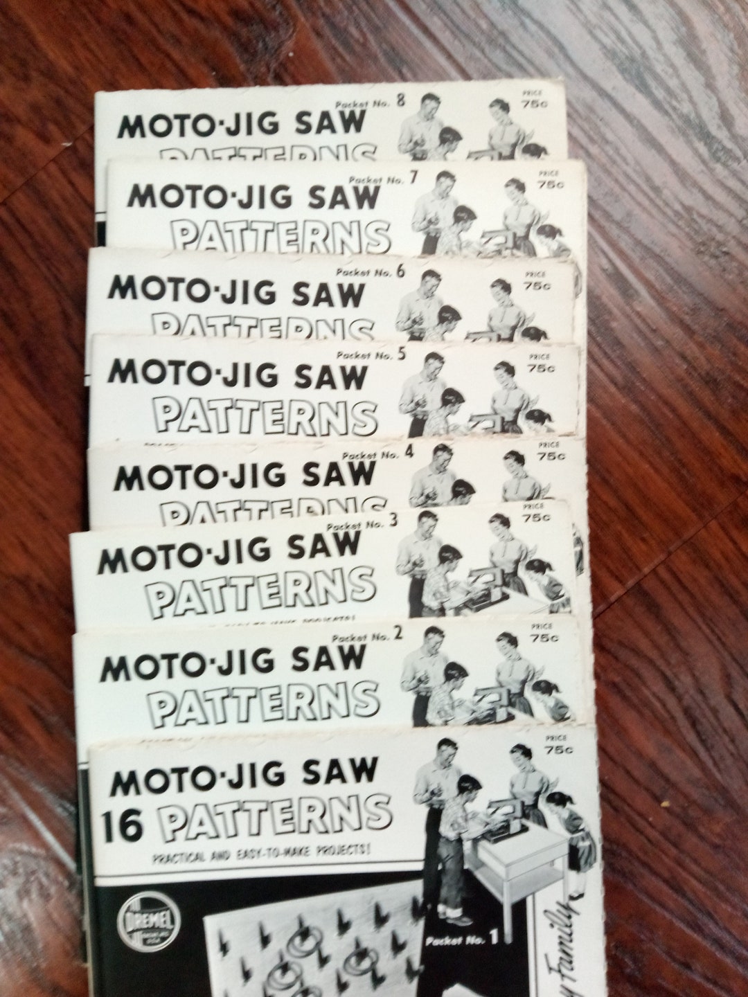 Dremel MOTOJIG SAW Patternslot of 8 Packets 1 Through 8 Copyright