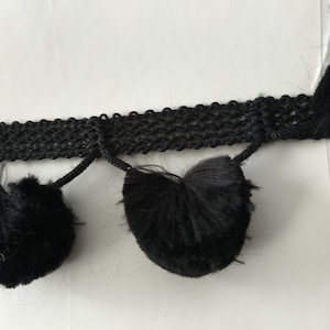 18 yds Wrights Ball Fringe Trim 1.13&#39;&#39; Black Polyester