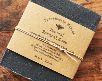 Ongeparfumeerde houtskool natuurlijke zeepstaaf - handgemaakte zeep koudproces
