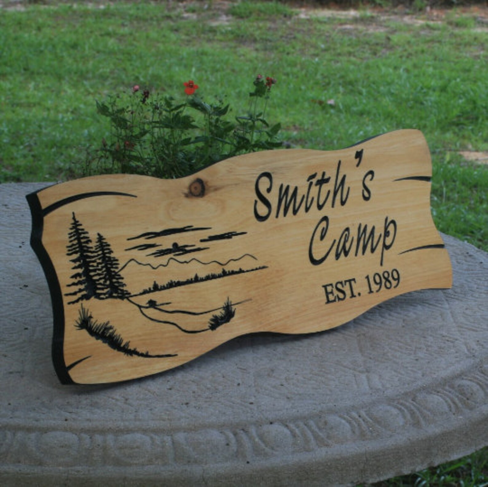 Camp Sign Personalized Sign Custom Wood Sign Carved Sign Etsy