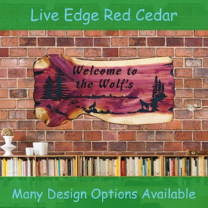 Live Edge Wood Sign - Wooden - Cedar - Carve - Cabin - Outdoor Sign - Custom Wood Sign - Carved Sign - Rustic Sign - Farm. Personalized