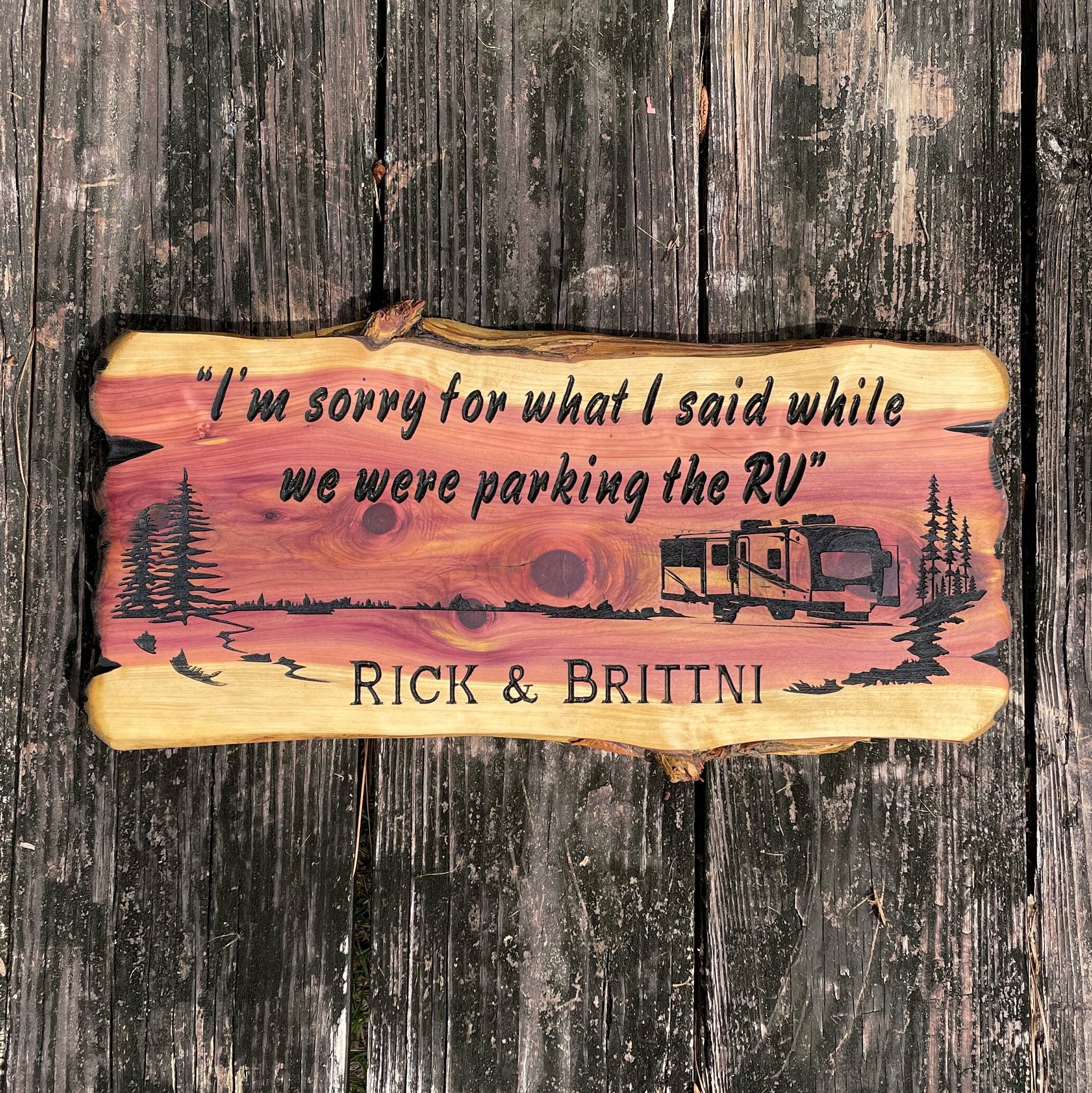 Signatures With Letters Rv Custom Carved Cedar Camper Sign – Personalized RV Decor - Etsy